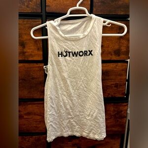 HOTWORX Women's White Tank Top with Side Slits (RARE)